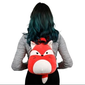 Squishmallow Fifi The Fox Mini Backpack, Shoulder Straps Zip Pocket, Embroidered